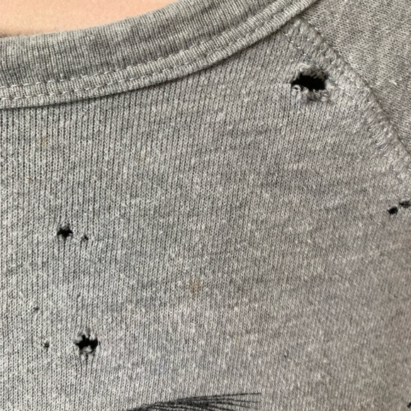 Lauren Moshi Gray Ripped Sweater - Picture 8 of 8